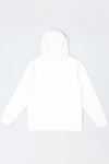 Şardonlu Pike Kapuşonlu Kanguru Cepli Erkek Sweatshirt Beyaz
